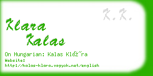 klara kalas business card